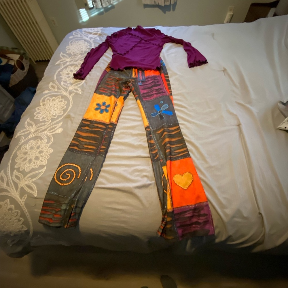 ROMWE Multicolor Patchwork Pants NWT - image 1